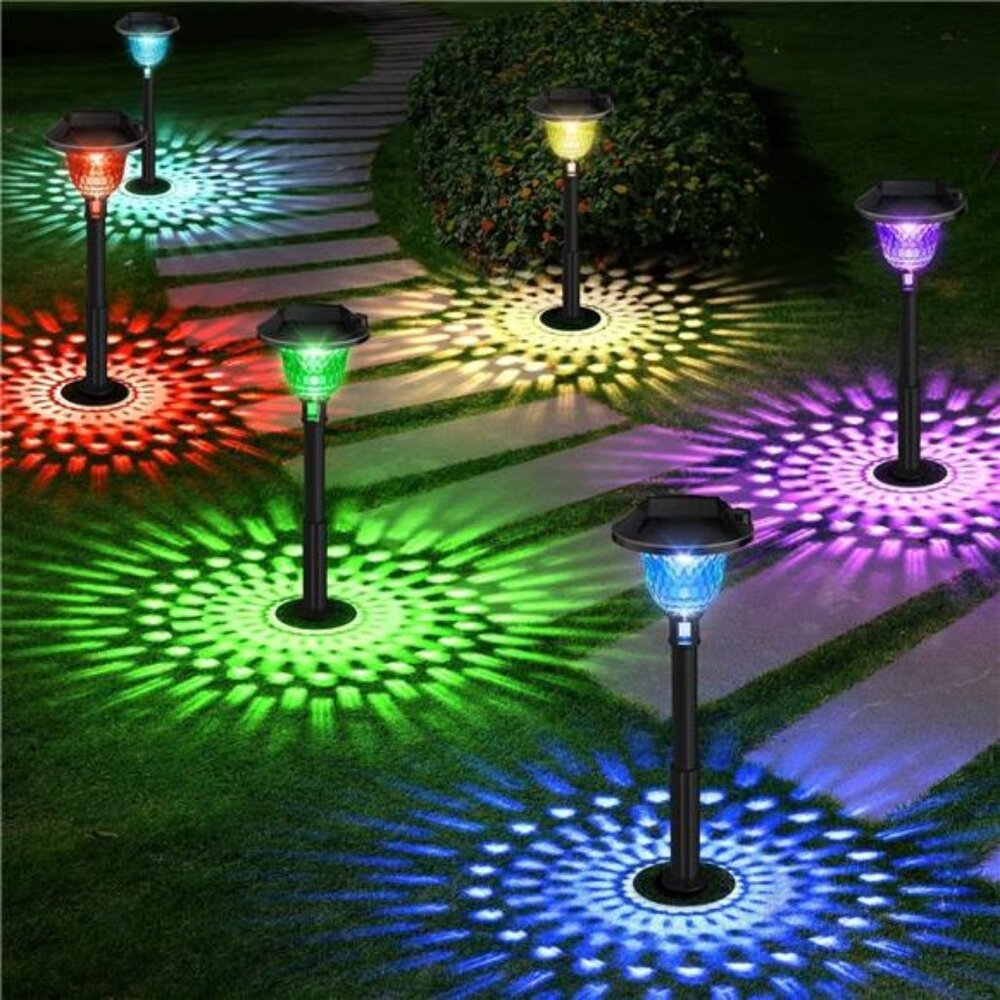 8Pack Solar Christmas Pathway Lights Outdoor Waterproof, Multicolor & Warm